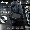 JEEP磁吸扣斜挎包男机能胸包大容量通勤上班骑行挎包运动单肩包邮差包