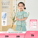 戴维贝拉（DAVE＆BELLA）儿童半裙套装凉感抗菌宝宝衣服国风小童汉服马面短裙夏季新款童装 花朵印花【现货】 110 cm（建议身高100-110cm）