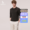 HAZZYS【纯羊毛】哈吉斯男装 2026新款秋季上衣亨利领羊毛衫针织毛衣男 深褐色DW L （175/96A 48）