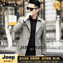 JEEP SPIRIT男士短款风衣秋季韩版潮流百搭外套男休闲加厚保暖休闲外套商务 卡其色 【臻选面料】 M 90-115斤