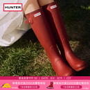 HUNTER雨靴户外露营女鞋惠灵顿经典英伦防水防滑骑士靴女长筒女靴高筒靴 哑光军红色/MLR 38