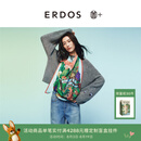 ERDOS【善+系列初绒】26早秋圆领拉绒廓形针织女套衫羊绒衫 深灰 M 165/84A