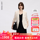 朗姿【律师系列】桑蚕丝职业正装气质西服夏季新款商务西装 米白色 L