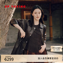 EP雅莹夹克 高光细腻绵羊皮摩登皮衣外套女 2026秋季新品P112A 咖啡色 S
