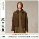 例外（EXCEPTION）女装冬季新品羊毛山羊绒混纺宽松落肩设计棉服 咖啡 S