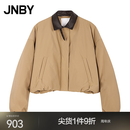 江南布衣（JNBY）秋冬日常休闲短款棉衣宽松翻领O型5PBB1553H 253/茶卡其 XS