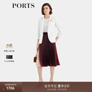 PORTS宝姿女装通勤气质高级感正式场合西装外套白色夹克 奶白色-2 XS (2)