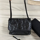 【二手99新】圣Y罗S兰L 杨树林niki系列女士链条包 奢侈品箱包 真品 99新Niki中号黑链条