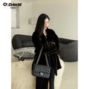 Q ZHIHE貂皮大衣女整貂复古进口天鹅绒水貂毛皮草外套年轻中长款2026新品 宝嘉美 美国宝嘉美原色 M