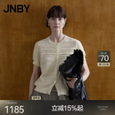 江南布衣（JNBY）【商场同款】26春夏新品毛针织衫镂空棉质圆领休闲开襟5Q5312720 110/米白 M