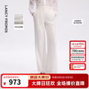 朗姿【兰亭叙】亚麻白色西装裤气质百搭通勤长裤2026年夏季新款 白色 M