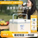 山扉冰块保温箱露营摆摊车载保鲜便携式小冰箱温显保温箱13L-白色