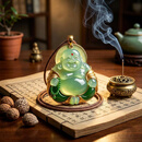【镇店之宝】笑佛绿色弥勒佛吊坠K金