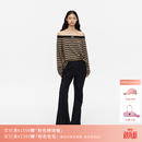RE'VAN芮范【比佛利风】设计师款慵懒随性一字肩条纹套装RK32402555 藏青色 S /36