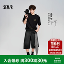 森马（Semir）【王安宇同款】荷兰弟||商场同款森柔牛仔短裤男夏2026新款七分裤 【王安宇同款】牛仔水洗黑98201 【荷兰弟同款】 L