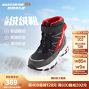 Skechers斯凯奇儿童绒绒靴雪地靴保暖男童棉鞋防寒加绒高帮女童靴660092L 男童/黑色/红色/BKRD 30