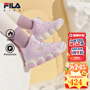 FILA儿童童鞋棉靴2025年冬季男女小童加绒jagger2棉鞋 朴雾嫩粉/浪漫紫-SO 25