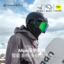 南恩26新色滑雪头盔装备护具男mips防撞单双板透气一体式成人雪盔女 哑黑【MIPS系统】 M