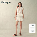 Fabrique镂空蕾丝修身收腰上衣蓬蓬感半裙女款套装2026春夏新品 白色 S