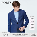 PORTS宝姿男装春夏单排钮商务休闲西服单上装外套MN8L004GFF043 BLUE COMBO 50 B