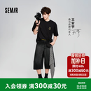 森马（Semir）【王安宇同款】荷兰弟||商场同款森柔牛仔短裤男夏2026新款七分裤 【王安宇同款】牛仔水洗黑98201 【荷兰弟同款】 L