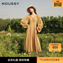 moussy 【刘亦菲同款】南法度假风碎花浪漫优雅连衣裙028ISX33-3711 070米色 M