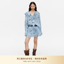 RE'VAN芮范新品设计师款质感蓝色蛇纹短裙套装RL12403167 蓝色（花） XS /34