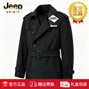 JEEP SPIRIT美式复古短款风衣男2026秋季宽松休闲潮流外套男休闲风衣男装 黑色 【专柜优选】 XS 160