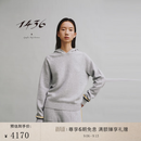 1436珍稀小山羊绒粗纺带帽虚提运动休闲女套衫 桦木灰 2XL 175/96A