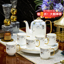 汉茗乔迁新婚礼物杯具套装景德镇高档陶瓷茶壶水杯子客厅家用茶具整套 【高档骨瓷·茶具8件套】礼盒装