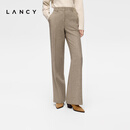 LANCY【羊毛蚕丝】LANCY/朗姿2026冬季新款职业通勤人字纹直筒西装裤女 冰咖啡色 S
