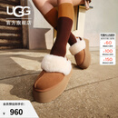 UGG秋季女士包头厚底LOGO松紧带休闲懒人毛毛鞋 1113474 CHE | 栗色 39 39码及以下建议拍大一码