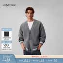 Calvin KleinJeans【学院风开衫】26早秋新款男女美式ck提花V领针织外套毛衣 P7E-英雄灰 XS