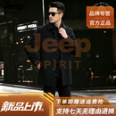 JEEP SPIRIT2026秋冬季新款男士毛呢大衣外套男韩版修身羊毛呢商务休闲男装 黑色 【专柜优选】 M 165