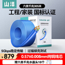 山泽六类千兆工程网线【0.57±0.008mm纯铜芯】CAT6类非屏蔽双绞线 家装网络POE监控布线305米 SZ-6305