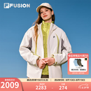FILA FUSION斐乐潮牌女士棉服两件套2026春新款休闲宽松保暖外套 云白色-WT M 165/84A/M