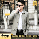 JEEP SPIRIT秋季新款男士短款风衣韩版潮流百搭外套男宽松上衣服休闲外套商务 卡其色 【臻选面料】 M 90-115斤