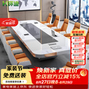 环迪会议桌长方形高档烤漆办公桌办公室大型培训桌会议室桌椅组合 5.0米会议桌+16把椅子【免费送装】
