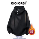 OIOIORGIOIOI ORGI重磅高领开衫连帽卫衣男女秋季爆款结构款牛仔裤一整套 黑色加绒 XL
