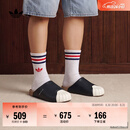 adidas ADIMULE SUPERSTAR贝壳头拖鞋穆勒鞋男女阿迪达斯三叶草   黑色/汉玉白   41-42