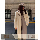 付智恩女王貂 貂皮大衣全抽长款风衣整貂年轻时尚水貂皮草外套冬 珍珠本色 M