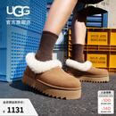 UGG秋季女士舒适茸茸毛鞋领厚底圆头休闲懒人毛毛鞋 1166733 CHE | 栗色 38 鞋款偏小，建议拍大一码