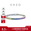 周大福ENZO彩虹系列18K金多彩宝石钻石手链女EZV1835生日礼物 17.5cm