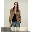 付智恩 进口头层绒面羊皮短款夹克外套女复古箱型真皮皮衣丨风度 沙褐色. 柔雾细腻 埃塞俄比亚绒面羊皮 M