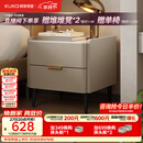 顾家家居（KUKA）意式卧室双抽储物床头柜7996 【皓月白+白色岩板】旗舰款床头柜