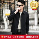 JEEP SPIRIT2026秋季新款男士商务休闲风衣外套男修身潮流百搭纯色大衣男装 黑色 【专柜优选】 M 165