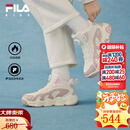 FILA童鞋儿童棉鞋2025冬季男女童旋钮加绒保暖运动鞋 奶白/烟玫瑰粉-GR 36 内长23.0cm