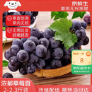 京鲜生 夏黑无籽黑提 蓝莓葡萄尝鲜装2-2.3斤 高糖低酸 生鲜水果