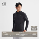 KOLON SPORT/可隆户外吸湿速干T恤 男士S-FUNCTIONAL半拉链长袖上衣 LHZT6AN023-BK 黑色 XL 180/100A