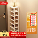安尔雅简易鞋架门口多层宿舍家用收纳立式省空间分层隔板鞋柜 暖白8层